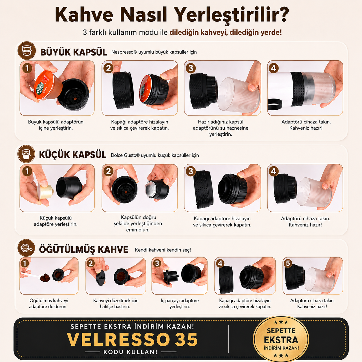 Velresso™ Taşınabilir  Espresso  Kahve Makinesi